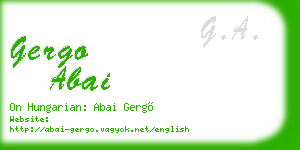 gergo abai business card